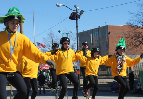 St. Helen Unicycle Drill Team at Cleveland St Patrick's Day Parade 2015