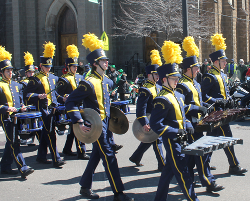 St Ignatius HS Band at Cleveland 2015 St Patrick's Day parade