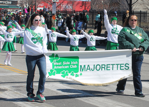 Majorettes - West Side Irish American Club in the 148th Cleveland St Patrick's Day Parade