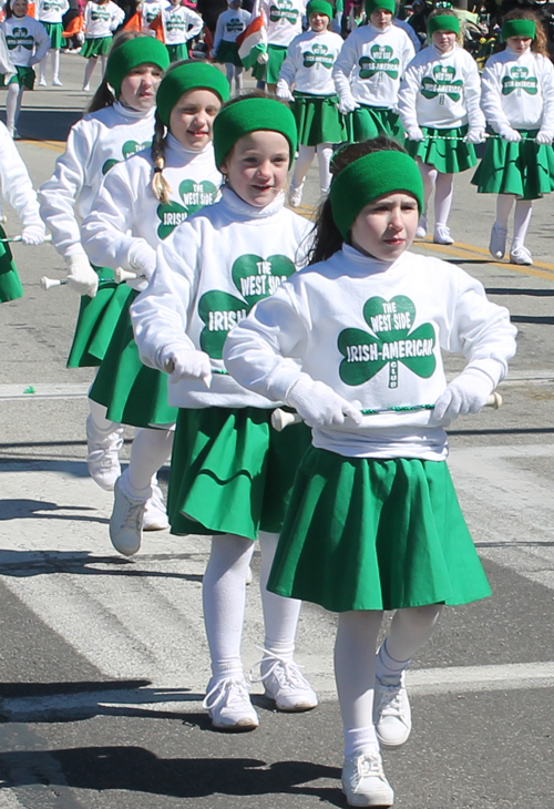 Majorettes - West Side Irish American Club in the 148th Cleveland St Patrick's Day Parade