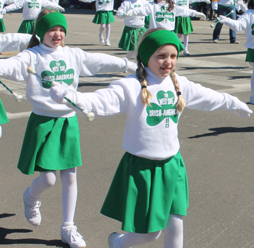 Majorettes - West Side Irish American Club in the 148th Cleveland St Patrick's Day Parade