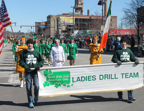 Ladies Drill Team - West Side Irish American Club in the 148th Cleveland St Patrick's Day Parade