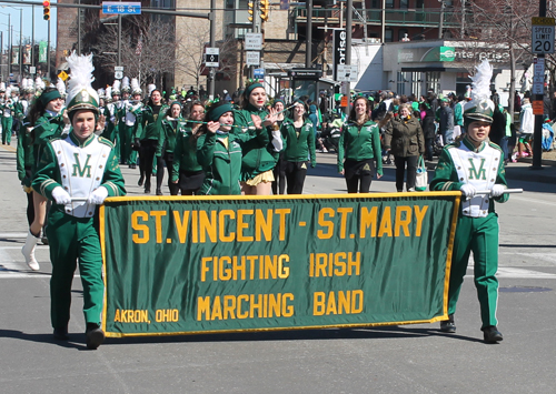 St. Vincent-St. Mary High School Marching Band at Cleveland St Patrick's Day Parade