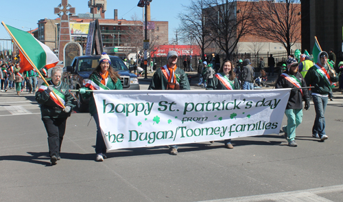 Dugan Toomey families at the 148th Cleveland St Patrick's Day Parade 