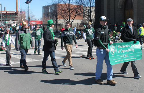 Cleveland State University students at 2015 Cleveland St Patrick's Day Parade