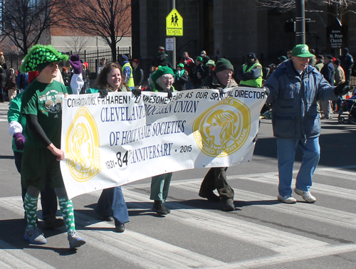 The Cleveland Diocesan Union of Holy Name Societies  marching in the 148th Cleveland St Patrick's Day Parade