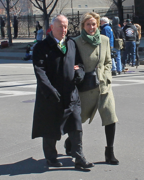 Dermot Ahern and wife in parade