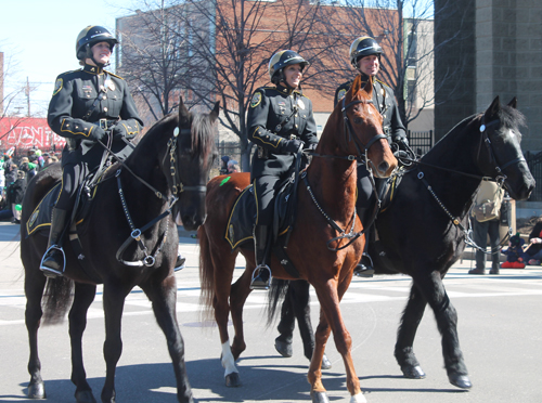Mounted Cleveland Police at St. Patrick's Day Parade 2015 in Cleveland