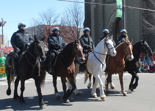 Horses and Cleveland Police at St. Patrick's Day Parade 2015 in Cleveland