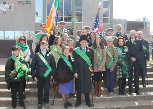 Grand Marshall and other honorees on the Cosgrove Steps