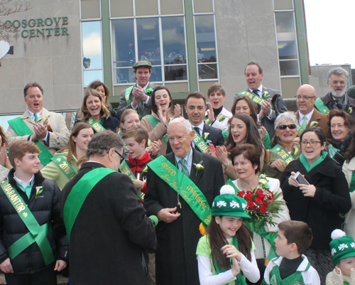 Grand Marshall Jack Coyne blew the whistle to officially start the 2016 Cleveland St. Patrick's Day Parade.