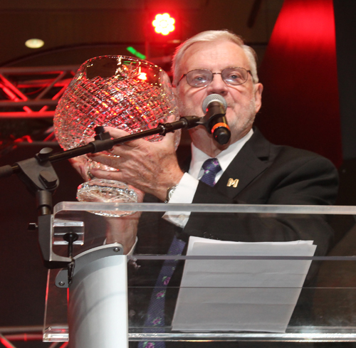 Gerry Quinn with crystal bowl from Mayo