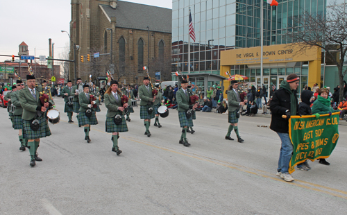 Irish American Club East Side Pipes and Drums at St Patrick's Day Parade in Cleveland