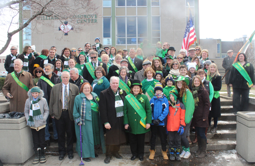 Cosgrove steps before 2018 Cleveland St. Patrick's Day Parade