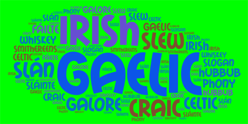Irish language word art graphic