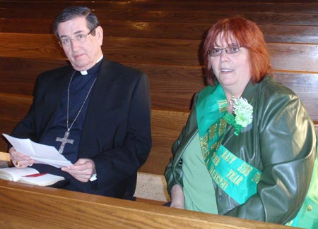 Cleveland Bishop Richard Lennon and Mass coordinator Debbie Hanson (photos by Dan Hanson)