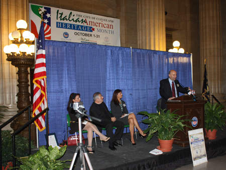Marco Nobili speaks at Italian Heritage Month in Cleveland