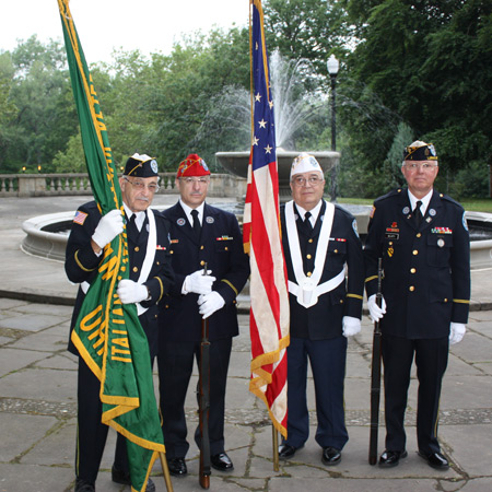 The Color Guard preparing to march