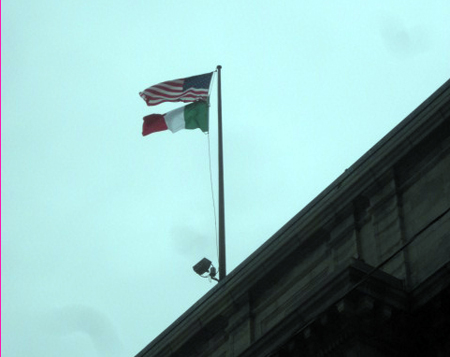Italian Flag over Cleveland City Hall