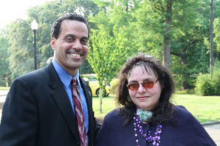 Coumcilman Jeffrey Johnson and Italian Garden president Joyce Mariani