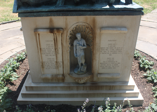 Base of Dante Alighieri statue in Cleveland Italian Cultural Garden