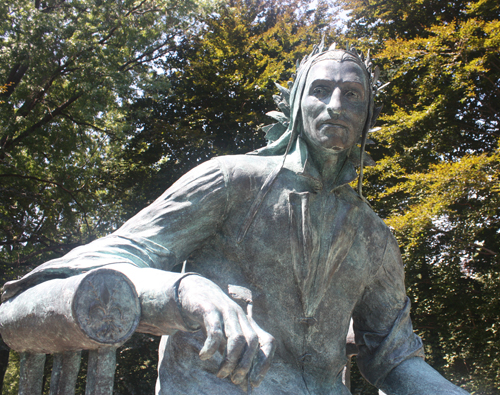 Dante Alighieri statue in Cleveland Italian Cultural Garden