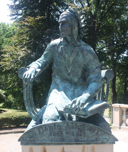 Dante Alighieri statue in Cleveland Italian Cultural Garden