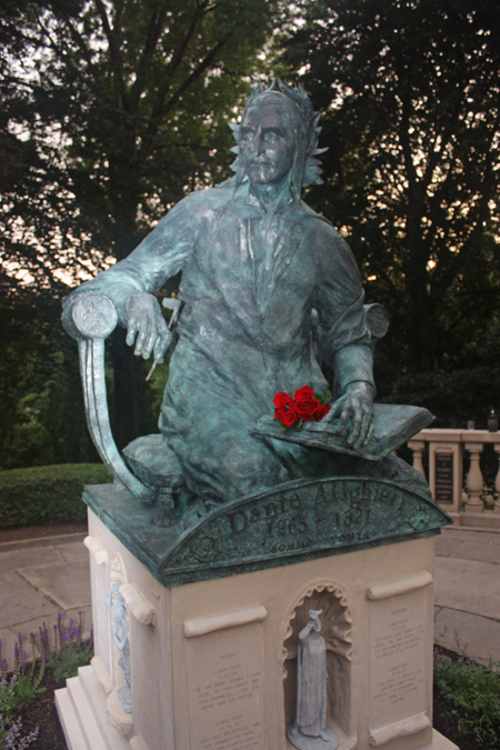 Dante Alighieri statue in Cleveland Italian Garden