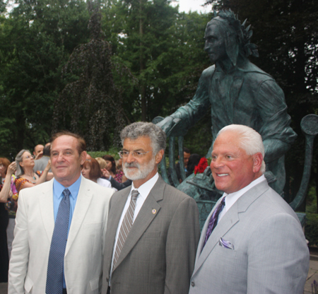 Sculptor Sandro Bonaiuto, Cleveland Mayor Frank Jackson and Ken Lanci
