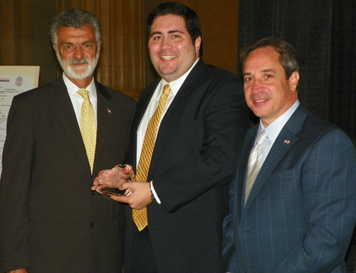 Honoree Jospeh D. Miceli with Mayor Jackson and Councilman Zone