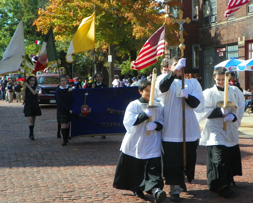 Altar Boys at Columbus Day Parade in Cleveland - Little Italy