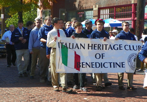 Benedictine High School Italian Heritage Club at Columbus Day Parade in Cleveland -Little Italy