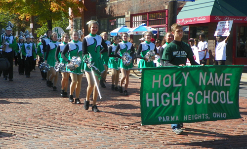 Holy Name High School Band at Columbus Day Parade in Cleveland - Little Italy