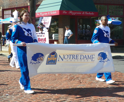Notre Dame College Band at Columbus Day Parade in Cleveland - Little Italy