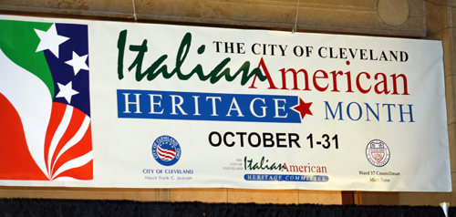 Italian American heritage Month banner in Cleveland