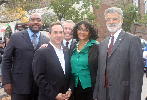 Director Blaine Griffin, Couniclmen Matt Zone, Mamie Mitchell and Mike Polensek and Mayor Frank Jackson