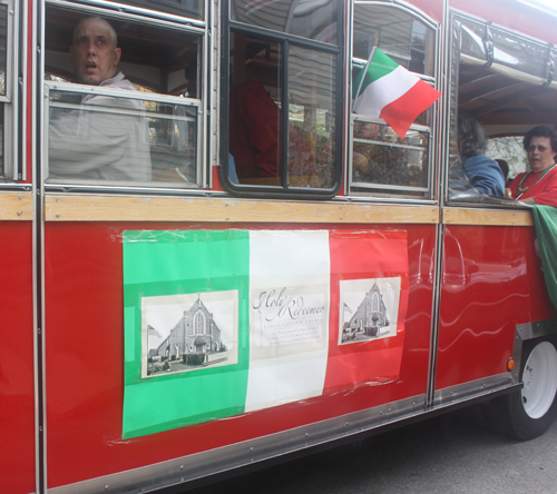 Holy Redeemer Trolley at Cleveland Columbus Day Parade 2014