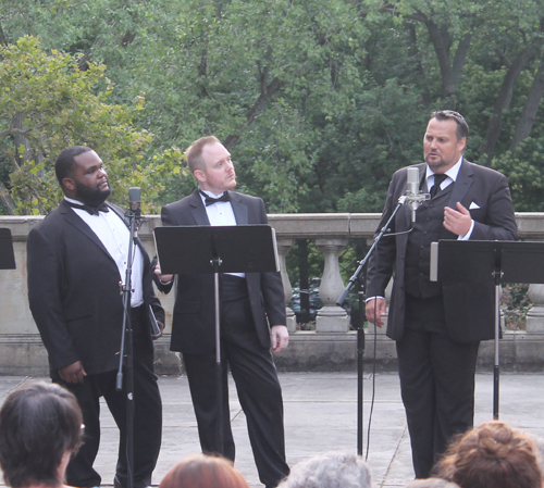 Tenors Mikhail Urusov, Brad Paller and Matthew Jones performed Passione by Ernesto Tagliaferri at the 2015 Opera in the Italian Cultural Garden