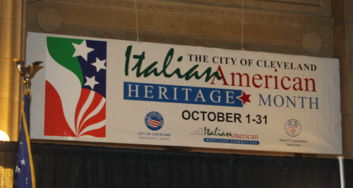 Italian Heritage Month in Cleveland City Hall banner