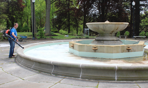 Chuck Giomuso working in the Italian Cultural Garden