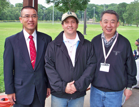 Japanese Consul Noriaki Toda  with Robert Hawkins and Hiroharu Sawada