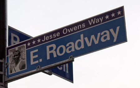 Jesse Owens Way street sign
