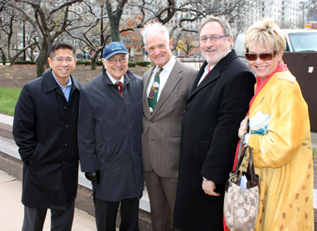 James Gomez, Milton Maltz, Bob Gries, Rabbi Richard Block and  Laurie Hughes