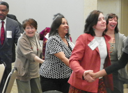 Dancing at Fairmount Temple Seder