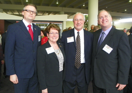 Slovenian Consul Jure Zmauc, Ambassador Heather Hodges, Rich Crepage and Rabbi  Stephen Weiss