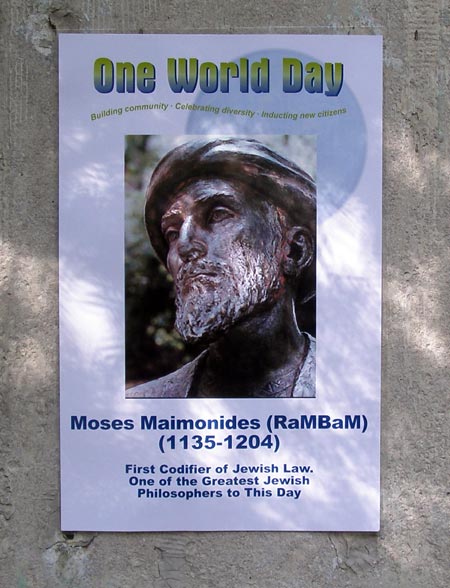 Moses Maimonides - RamBaM at Jewish Hebrew Cultural Garden in Cleveland Ohio (photos by Dan Hanson)