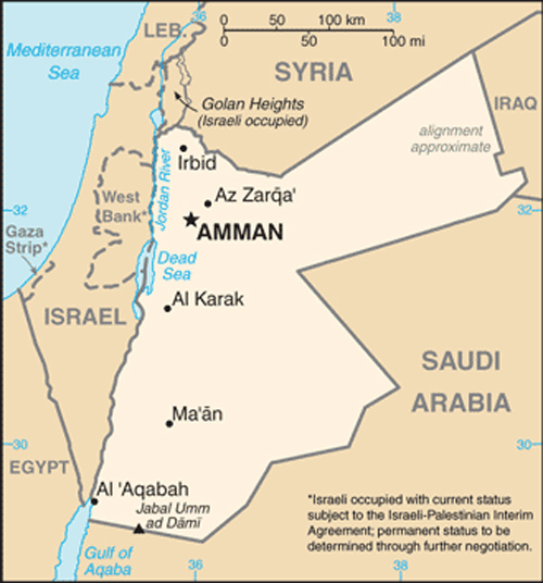 Map of Jordan