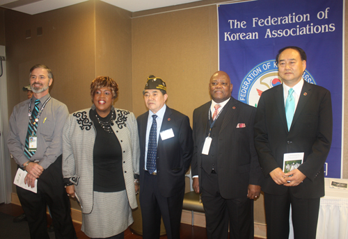 Chaplain George Hankins, Vanessa Holmes, Sam Kim, Calvin Curry and GilYoung Kim