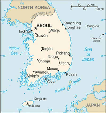 Map of South Korea