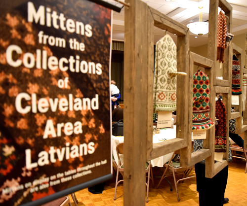 Latvian mittens from Cleveland area Latvians on display